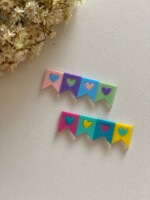 Hair Clip Bandeirinha com Coração - 6,5cm