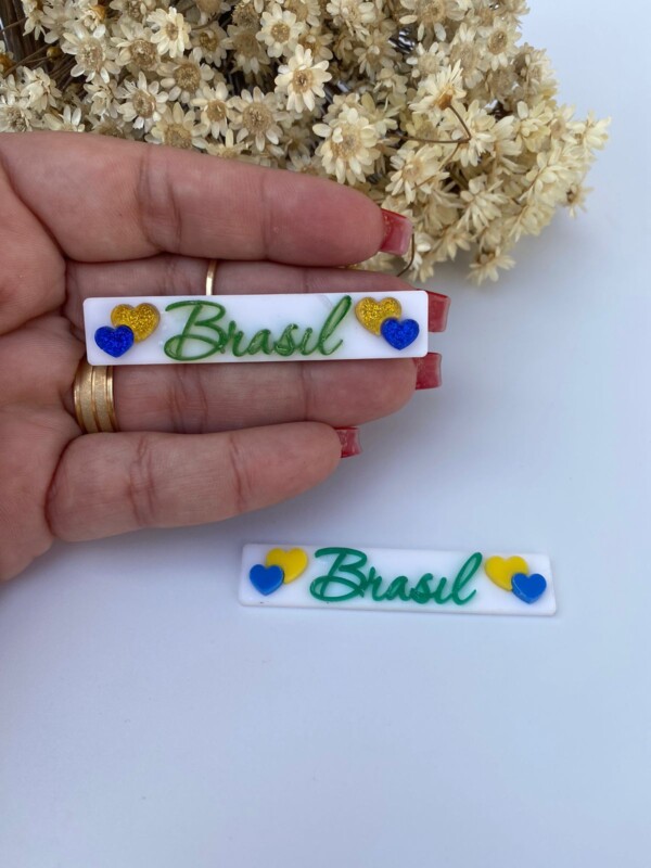 Hair Clip Brasil - 6,5cm - Imagem 1