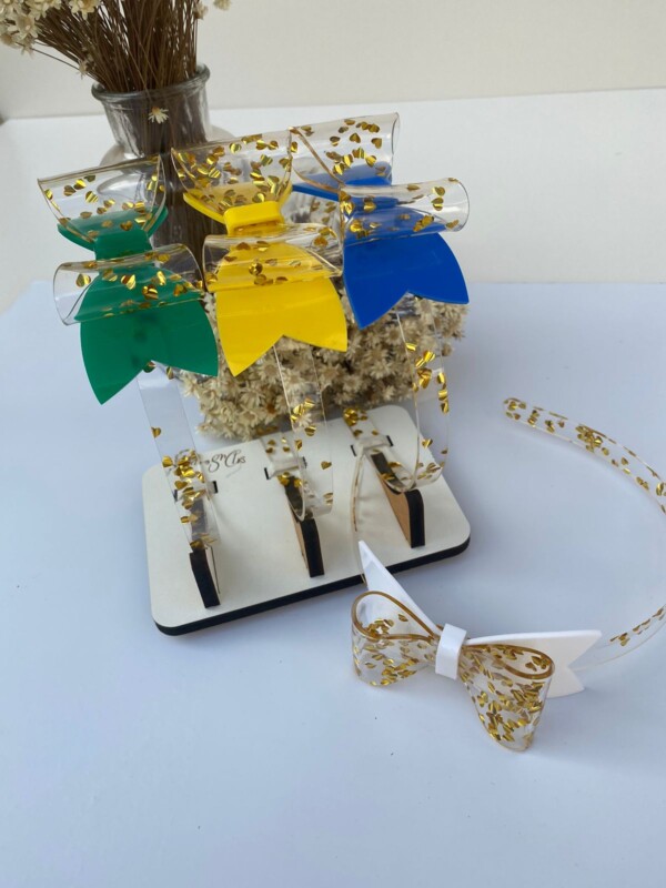 Tiara Laço Dobrado Coração Dourado - Copa - Imagem 18