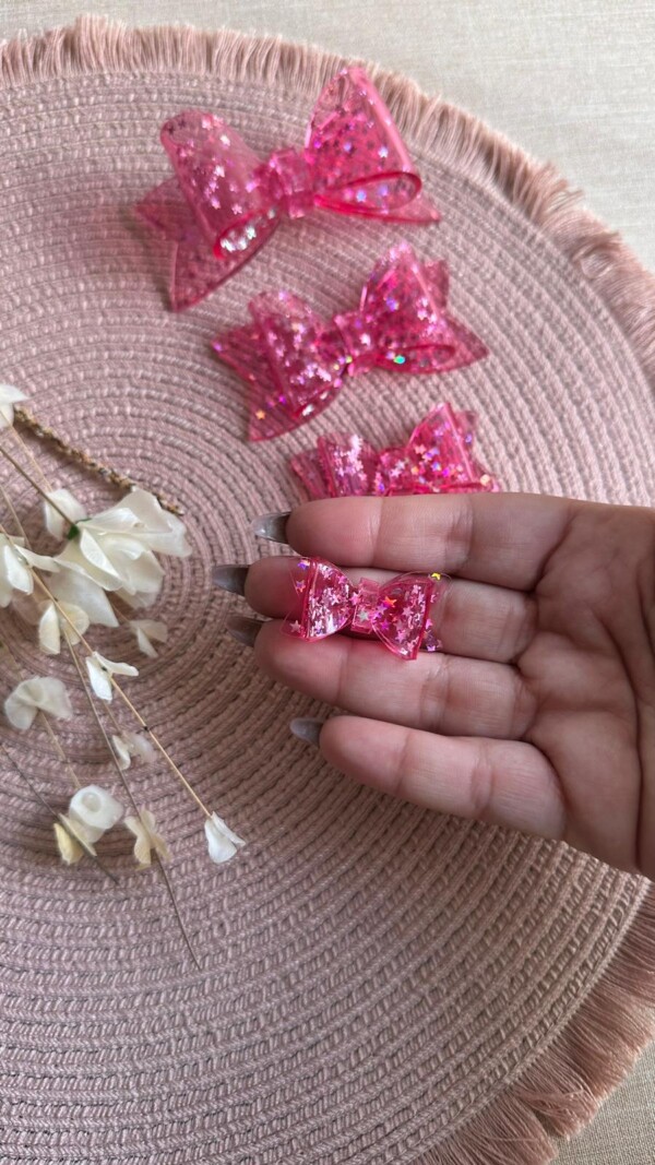 Laço Dobrado Cristal Rosa Pink Estrela - Imagem 3