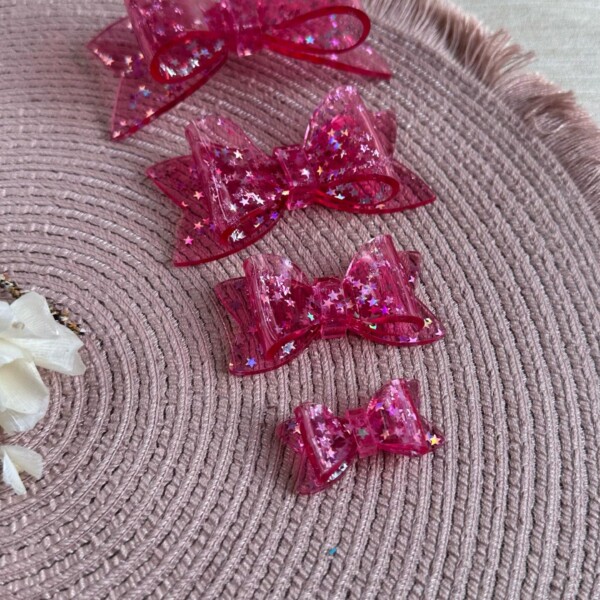 Laço Dobrado Cristal Rosa Pink Estrela
