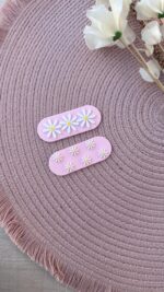 Hair Clip Flor Margarida Oval - 6,5cm