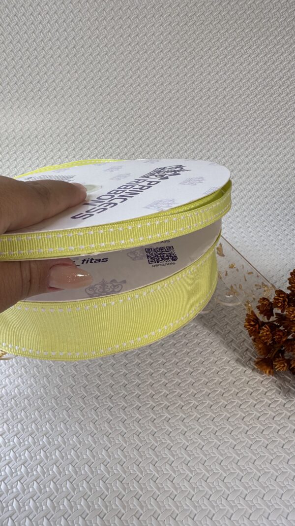 Fita Pespontada Gorgurão Princess Amarelo - Imagem 2