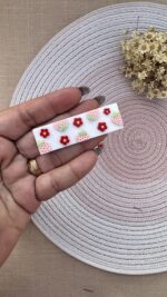 Hair Clip Morango com Flores Reto 6,5cm - Imagem 2