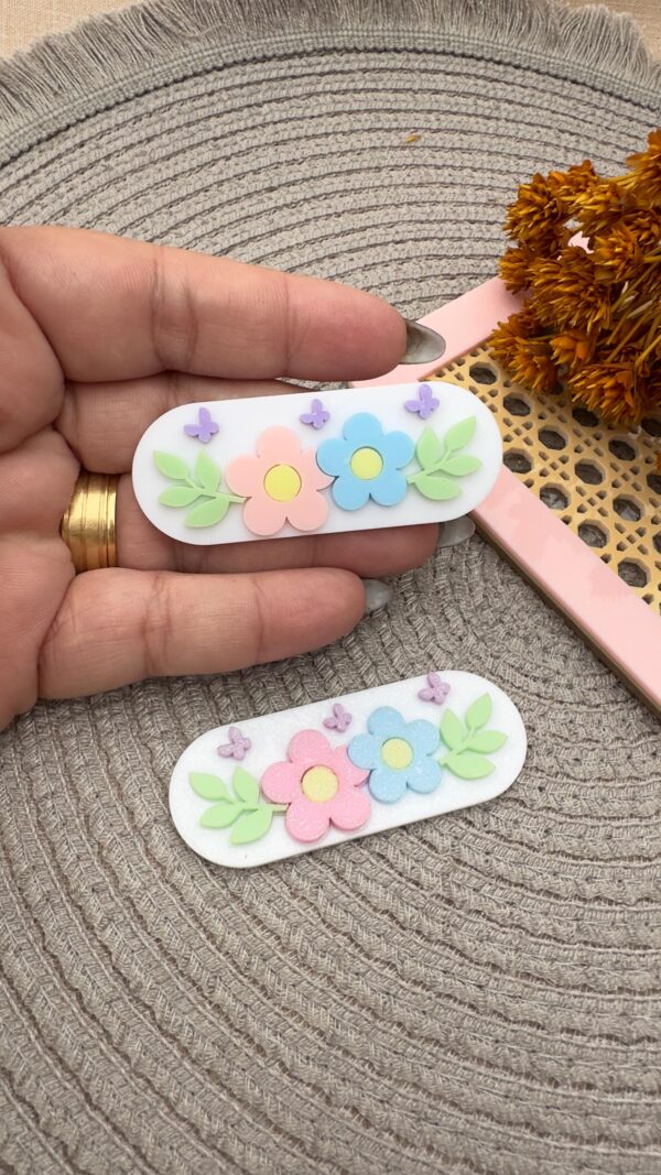Hair Clip 2 Flores 6,5cm - Imagem 1