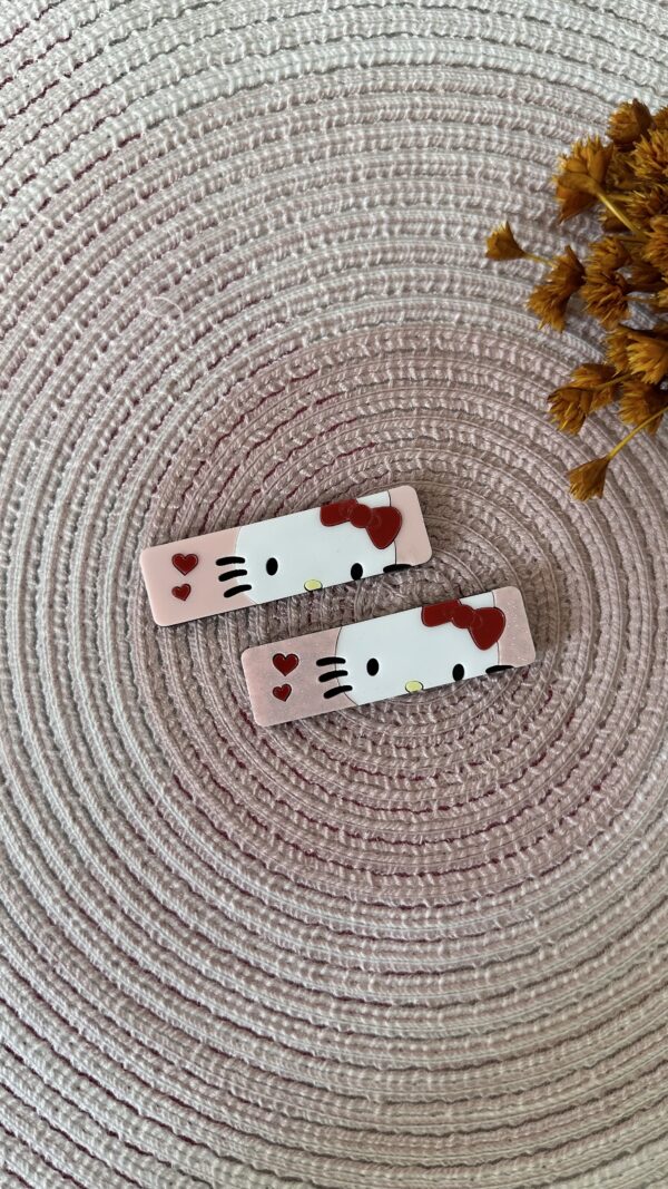 Hair Clip Hello Kitty 2 Rosa - Imagem 1