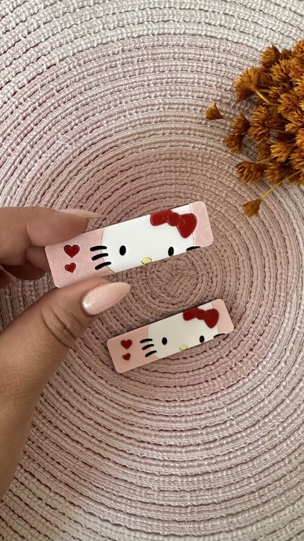 Hair Clip Hello Kitty 2 Rosa - Imagem 3