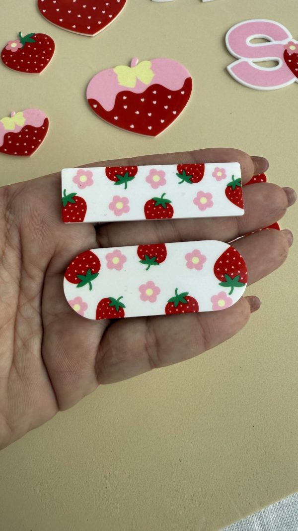Hair Clip Morango Sublimado- 2 - Imagem 1