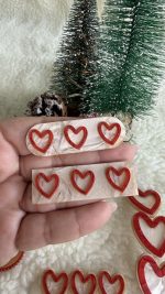 Hair Clip 3 corações  - Natal 2025